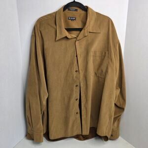 Kaid , Dark Brown Suede Button-Up Shirt, Mens, XL